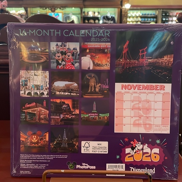 2026 Disney Parks Disneyland Full Color Calendar 16 Month NEW - Picture 2 of 2